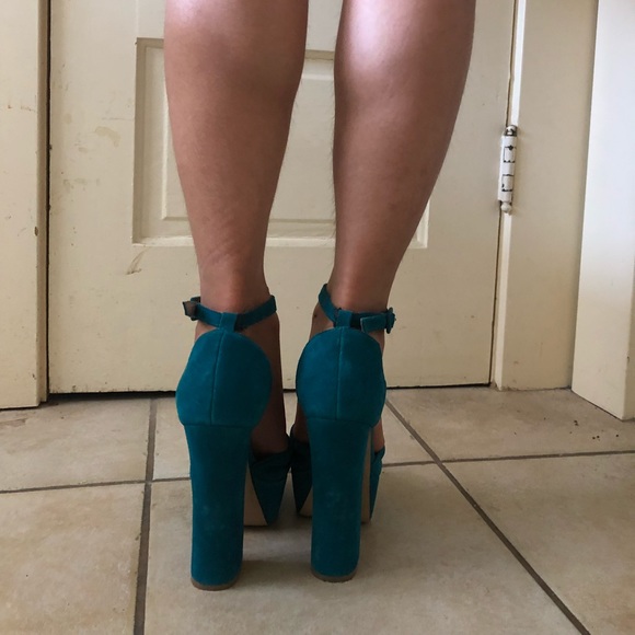Teal Shoemint Platform Heels - Picture 4 of 6